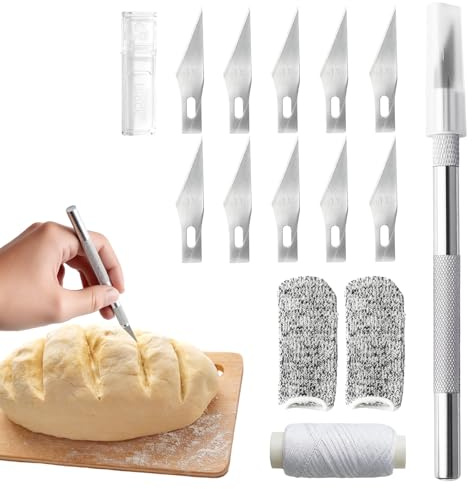 Brot Schneide Werkzeug, Bäckermesser mit Klingen, Teig Rasiermesser, Baguettemesser, Teigmesser, Brotbackwerkzeuge, Brot Lame Cutter für DIY Brotteigmuster, Brotbacken Zubehör