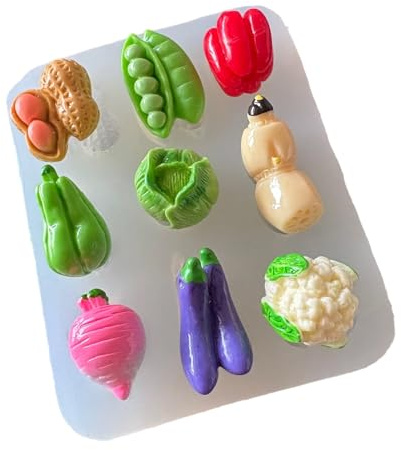 2. Moldes de silicona desmontables para manualidades, decoración comestible, formas fáciles de frutas y verduras, moldes de resina de grado alimenticio