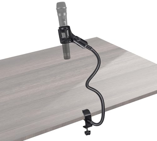 Phone Clip Holder - Flexible Gooseneck Stand, Desk Mount for Phone and Microphone, Hands-Free Setup | Stable Adjustable Clamp for Live Streaming, App