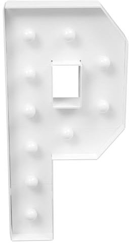 HUOMMGS LED Buchstaben Lichter Warmes Licht Leuchtbuchstaben Groß Leuchtbuchstabe mit 10 LED Lichtern Buchstabenlichter Leuchtbuchstaben für Gaming Zimmer Deko, Bar Deko & Party Deko (P)