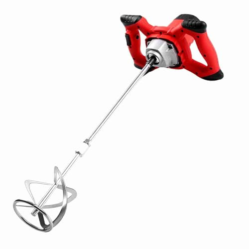 Miscelatore e agitatore elettrico per cemento portatile - Potenza di uscita 2100 W - Strumento regolabile a 6 velocità per malta cementizia, vernice, malta di fango - Attrezzatura