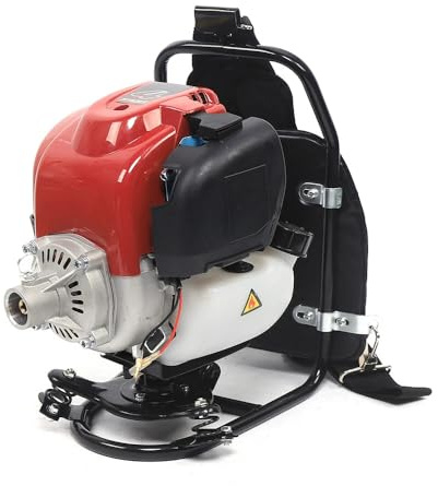 Mochila 3 en 1, 4 tiempos, desbrozadora, desbrozadora de gasolina, con rueda de aflojamiento de 32 cm para deshierbar, cosechar, limpiar y excavar, 2800 rpm