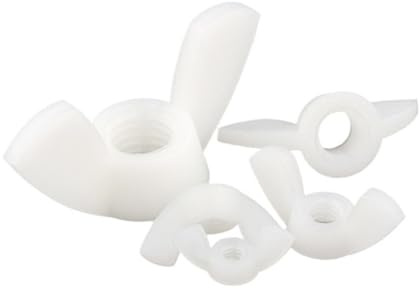 10/20/30 Stück M3 M4 M5 M6 M8 M10 M12 DIN315 Nylon Flügelmutter Kunststoff Barrenmutter Schmetterlingstyp Kunststoffkappenmutter(White,M10(10pcs))