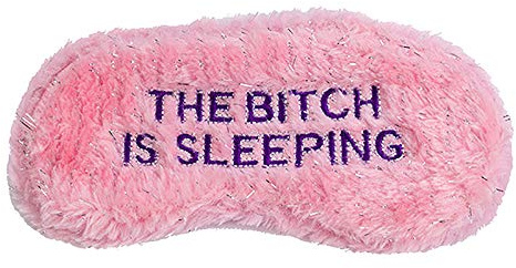 Diabolical Gifts Novelty Eye Mask - 'The Bitch is Sleeping' Sleep Joke Blindfold Practical Joke Gift, Pink