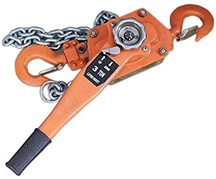 KATSU 1.5T Chain Hoist Manual Lever Ratchet Block Chain Hoist Winch Come Along Lift Puller with Hook 1.5M 3300lbs for Pulling Lifting 181715