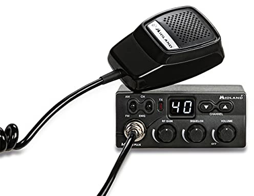 Midland M Zero Plus - CB Radio Vehicle Transceiver 40 AM/FM Channels, CB Radio with 4 Pin Microphone