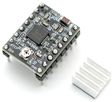 Paradisetronic.com A4988 Schrittmotor-Treiber-Modul mit Kühlkörper, z.B. für RAMPS 1.4/1.6, CNC-Shield, 3D Drucker, Mega i3, Prusa Mendel