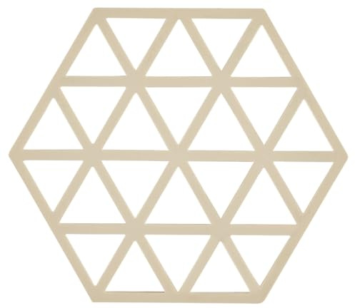 Zone Denmark Triangles Topfuntersetzer, Hitzebeständig bis 250 °C, Silikon Untersetzer, Dekorative Untersetzer für Töpfe und Pfannen, Spülmaschinenfest, 16 x 14 cm, birkenfarbig