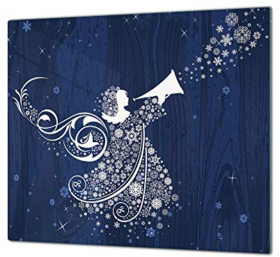 Concept Crystal ASSE da Cucina in Vetro temperato – Tagliere in Vetro – Pezzo Unico (60x52 cm) o Due Pezzi (30x52 cm ognuno); D20 Serie di Natale