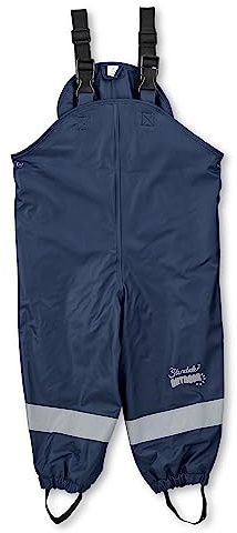 Sterntaler Regenhose gefüttert uni - Kinder Regenhose wasserdicht - Jungen Matsch- und Buddelhose mit verschweißten Nähten und elastischen Hosenträgern - Regenbekleidung warm - marine, Größe 92