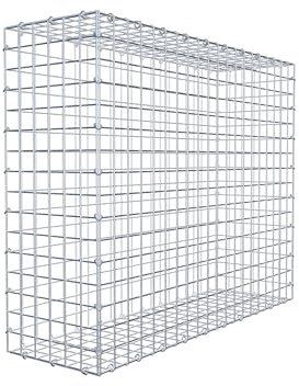 GABIONA Gabione 100 × 80 × 30 cm (L x H x T) – Steinkorb aus 4 mm Draht, Maschenweite 5 × 5 cm, C-Ring Verschluss + Gratis-Zange – ideal für Sichtschutz, Gabionenzaun, Gartenmauer und Steinkorbwand