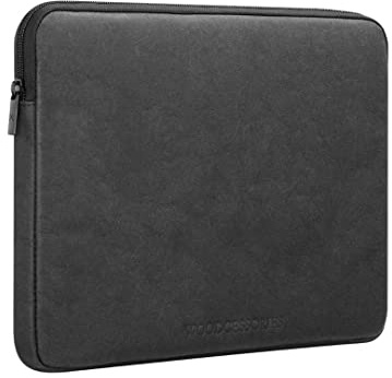 Woodcessories Laptophülle 15-16 Zoll Rundumschutz | Nachhaltige Laptoptasche wasserabweisend, Notebookhülle schwarz | Stoßfeste Schutzhülle - aus strapazierfähigem Kraftpapier