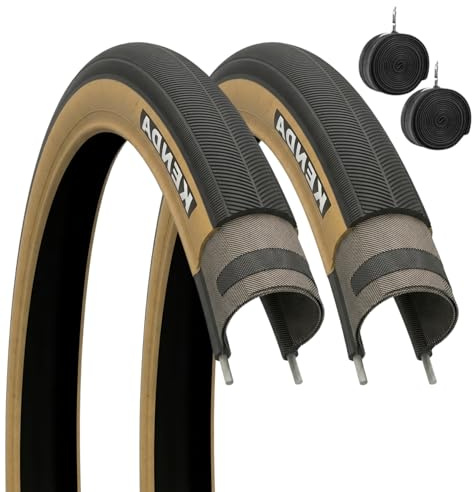 Kenda 2 pneus de vélo de course 700 x 28 C + chambres pneus noir pour vélo City Bike Trekking 28 x 1 5/8 x 1 1/8