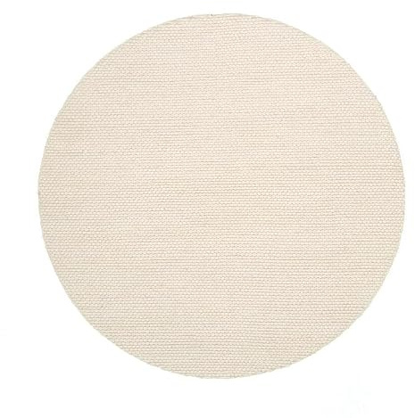 FRAAI | Home & Living Wollteppich Rund - Feline Weiß - Ø 140 cm | Wolle - Flachgewebe - Meliert, Einfarbig - Klassik, Ländlich, Modern, Skandinavisch - Wohnzimmer, Esszimmer, Schlafzimmer