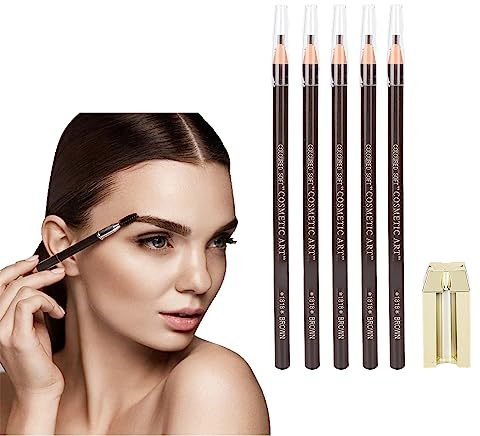 Eyebrow Pencil Sharpener Set - 4 in 1 Augenbrauenstift Make-up Tool für professionelle Formung und Pflege (brauner Augenbrauenstift)
