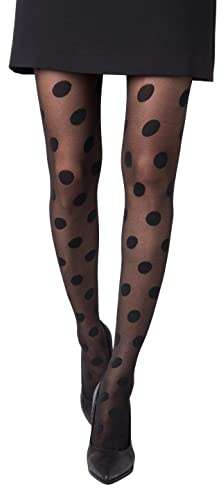 Gi&Gi Collant da Donna Velati Fantasia a Pois Grande 20 Denari Made in Italy N. 1549 S/M