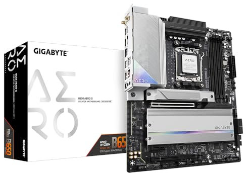 GIGABYTE B650 AERO G Mainboard - Unterstützt AMD Ryzen 9000er-Serie CPUs, bis zu 8000 MHz DDR5 (OC), 1xPCIe 5.0 + 2xPCIe 4.0 M.2, 2,5 GbE LAN, WiFi 6E, USB 3.2 Gen 2