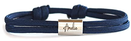 personalisiertes Damen Armband mit Gravur, Wunschgravur, Segeltau Armband, Surferarmband, Edelstahl, Mädchen