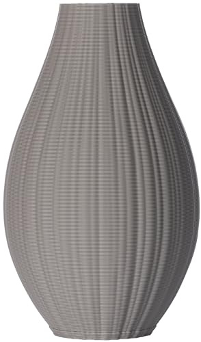 3D Vase Blumenvase/Dekovase Sofia 15 cm für Schnitt-/ Trockenblumen | nachhaltig | wasserdicht (Hellgrau)