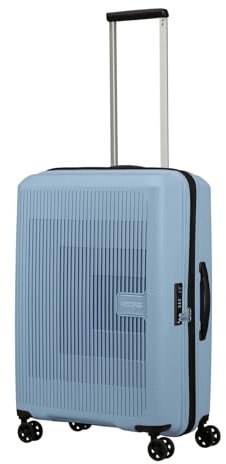 American Tourister Aerostep - Spinner M, Erweiterbarer Koffer, 67 cm, 66.5/72.5 L, Grau (Soho Grey)