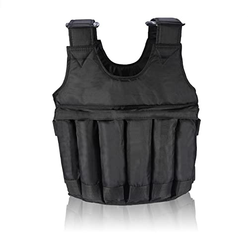 Gilet lesté Réglable, Exercice D'entraînement Fitness 50 Kg Chargement Maximum Gilet lesté Poids D'entraînement Réglable (noir)