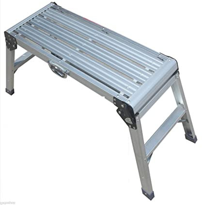 Vago-Tools Arbeitsleiter Trittleiter Multifunktion Arbeitsbühne Leiter mit Tragegriff Trittbank Plattform, Silber, Modern, Aluminium