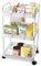 Baxcdyswe 3 Livelli Carrello Cucina Salvaspazio, Scaffale Plastica 38 × 25 × 76 cm, Bianco Carrello Ruote Portatutto Cucina Portaoggetti Multifunzionale per Bagno Ufficio Soggiorno Spazi Ristretti