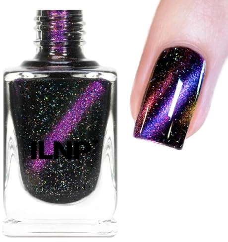 ILNP High Roller - Black-Based Purple Magnetic Holographic Nail Polish