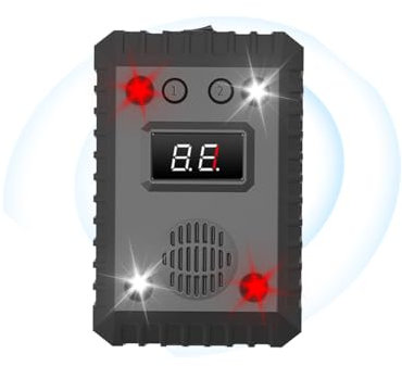 CGEAMDY Vehicle Mouse Repeller, Ultrasonic Marten Repellent, Marten Repellent Car with Flashing Light, High-Frequency Ultrasonic Marten Repellent Battery Operated, For Garden, Car Garage, House