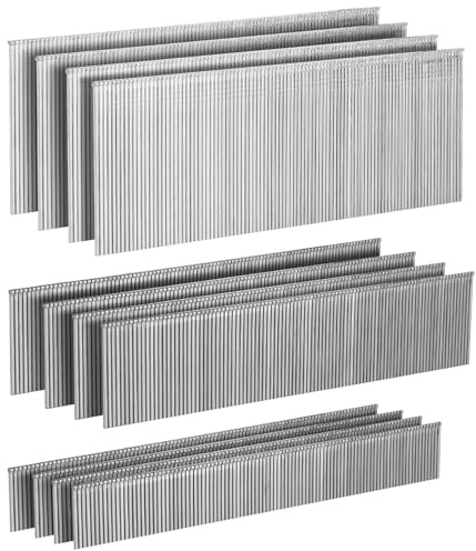 PINOZE Chiodi senza testa in acciaio inox calibro 18, 1200 pezzi (5,1 cm, 1-1/4, 3/4, 400 per dimensione), in acciaio inossidabile 304, piccoli chiodi per pistola per chiodi per pistola pneumatica e