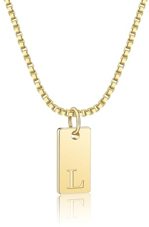 AILUOR Initiale Halsketten für Frauen, 14K Gold plattiert Buchstabe Name Anhänger Halskette zierlich Halskette für Frauen personalisiert Initiale A-Z Tag Kropfband Halskette (Initiale L, Gold)