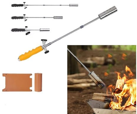 Désherbeur à flamme soufflante, chalumeau à désherber for l'extérieur, chalumeau à bras long amovible en acier inoxydable et vanne de contrôle de la flamme for jardin, souches, bois, fonte de glace, r