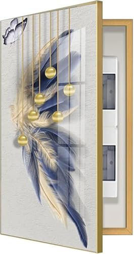 Couvercle De Panneau éLectrique Mural, Couvercle BoîTe à Fusibles, Couvercle De Peinture DéCorative pour BoîTe Compteur éLectrique Cache-Compteur pour Maison/Restaurant(Gold-C,40 * 60CM)
