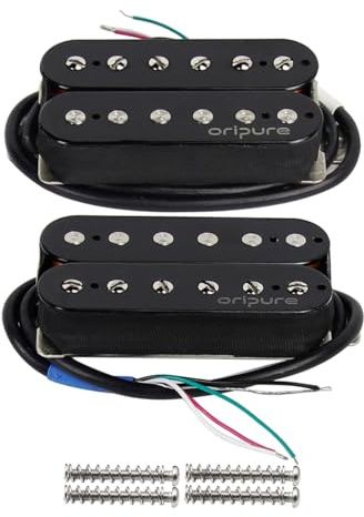 OriPure Alnico 5 Guitar Humbucker Pickups Black Neck Pickup+Bridge Pickup Set