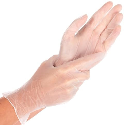FRANZ MENSCH 1000 Stück Hygonorm Vinylhandschuhe Ideal Light, puderfrei, CAT 1 | Alternativartikel, transparent, 9/L, L: 24cm, Karton, Vinylhandschuhe, Einweghandschuh, Einmalhandschuh