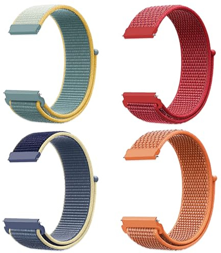 JSTHHTT 4 Stück Schnellverschluss Armband, Fabric Aatmungsaktive Gewebte Verstellbare Ersatzband