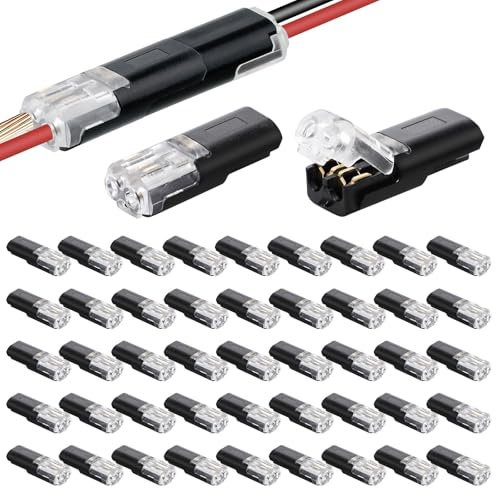 45 connettori per cavi auto, impermeabili, a 2 poli, 12 V, 2 pin, connettori per cavi rapidi, 12 V, per cavi da 18 – 22 AWG, connettore per cavo crimpare, connettore per cavi per auto e camion