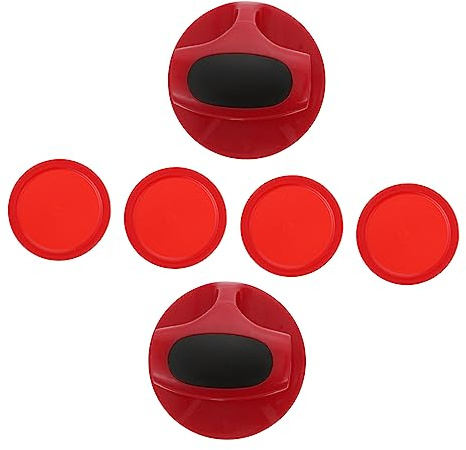 Pousseur de Hockey à Air Rouge 1 Set, Palet 94mm en Plastique