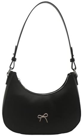 LYEAA Borsa a tracolla a mezzaluna Borsa hobo in pelle PU Pochette con fiocco carino Borsa tote alla moda Borse Borsa sotto le ascelle for le donne