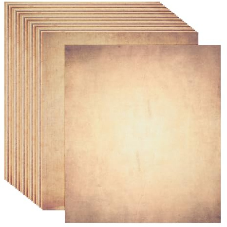 sourcing map 48 Sheets Vintage Paper, Parchment Standard Printer Paper Double-Sided Old Aged Sheet 11 x 8 Inch Light Brown for Scrapbooking, Gift Wrapping, Certificates