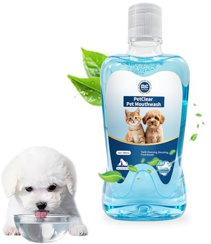 PCpetclear Dental Formula Wasserzusatz für Hunde und Katzen, 380 ml, Hunde-Mundwasser, kein Bürsten erforderlich, einfach in Trinkwasser geben, um Zahnbelag zu reduzieren und Mundgeruch aufzufrischen