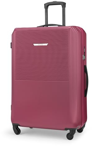 PUCCINI Resväska San Diego hårt fodral handbagage vagn lätt resväska med 4 hjul M-L-XL, Vinröd, XL, Stor resväska