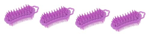 OATIPHO 4 Stück Silikon Kopfhaut Massagebürste Peeling und Reinigungshilfe für Körper und Haare Ergonomisch für Duschen und Hautpflege