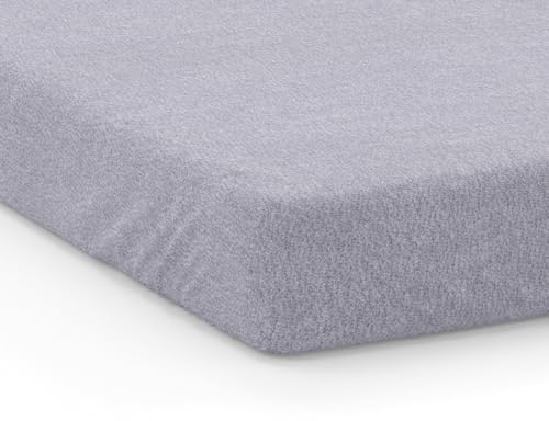 Setex - Frottier Bettlaken mit Gummizug kuschelig weich - Frottier Spannbettlaken aus 80% Baumwolle, 20% Polyester mit rundum Spanngummi - Bettwäsche ganzjährig - Betttuch 140x200 cm grau