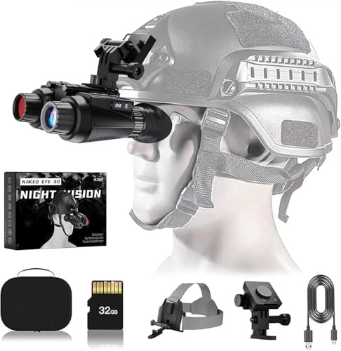 Prismáticos digitales de visión nocturna – Zoom 8x y 4K HD 3D gafas de visión nocturna con enfoque manual para caza, camping y vigilancia al aire libre