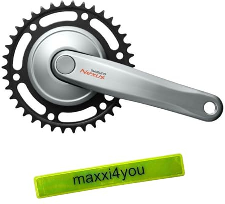 maxxi4you Shimano Kurbelgarnitur Nexus FC-C6000 38 Zähne Silber inkl Reflexband