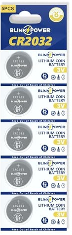 Blinkspower CR2032 Lithium 3V Coin Battery, 5 Pack 2032 Battery, Child-Safe & Longest Lasting for AirTag, Car Remote Key
