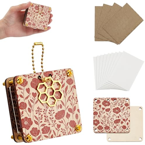 AHANDMAKER Pressa per fiori tascabile, set di conservazione per piante, pressa per fiori portatile per foglie e conservazione dei petali, per gli amanti dell'arte e dell'artigianato, regali per gli