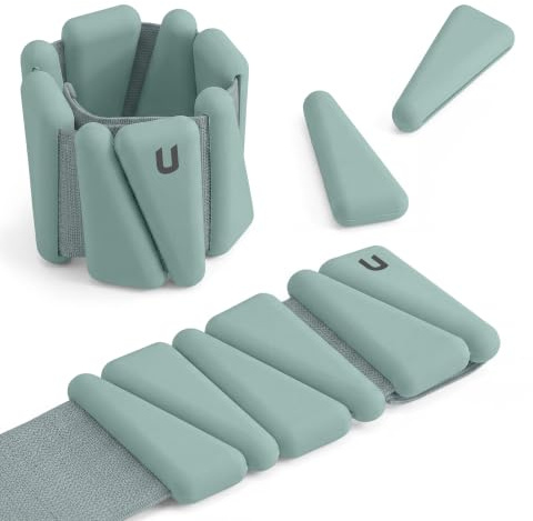 unycos - Par de Pesas de Muñeca y Tobillo Ajustables 0,5-1 kg (Nova Air) | Con Núcleo de Acero, Silicona Antideslizante y Velcro Ajustable para Yoga, Fitness, Pilates y Entrenamientos en Casa