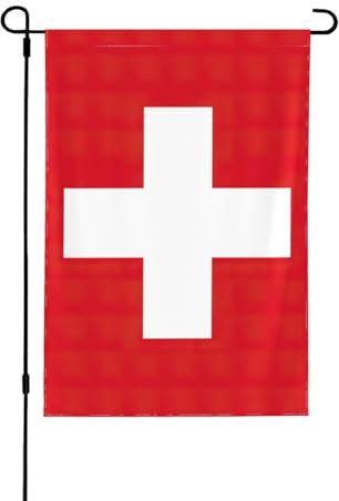 Drapeau suisse de jardin d'automne double face, décoration saisonnière durable pour décoration de porche de cour